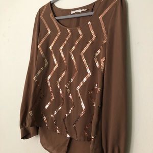 Sequins chevron blouse like new